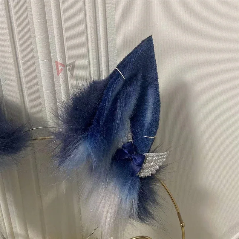 Nuovo fatto a mano LOL le orecchie di volpe Ahri a nove code Hairhoop Tail collana orecchini fasce per capelli copricapo accessori per costumi Cosplay