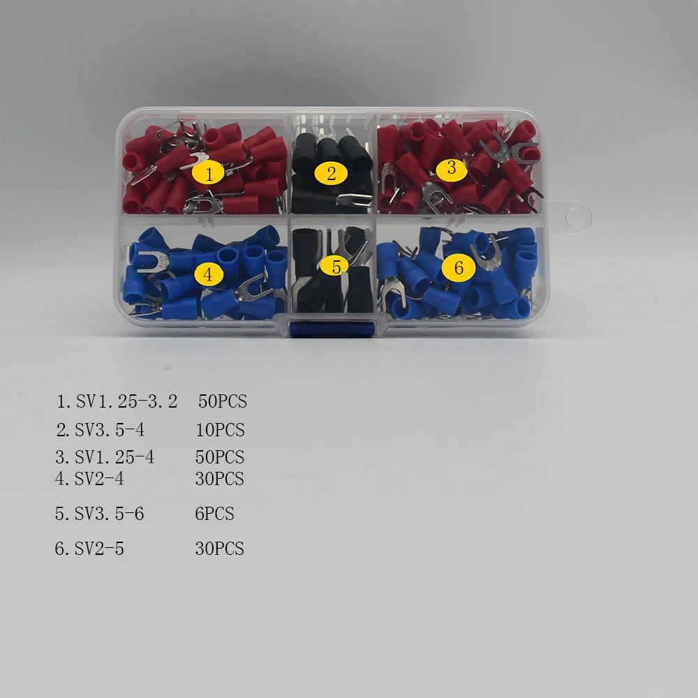 forked ring terminal set Copper Crimp Connector Insulated Cord ring End Wire terminals connector Assortment Kit Cable Wire Conne