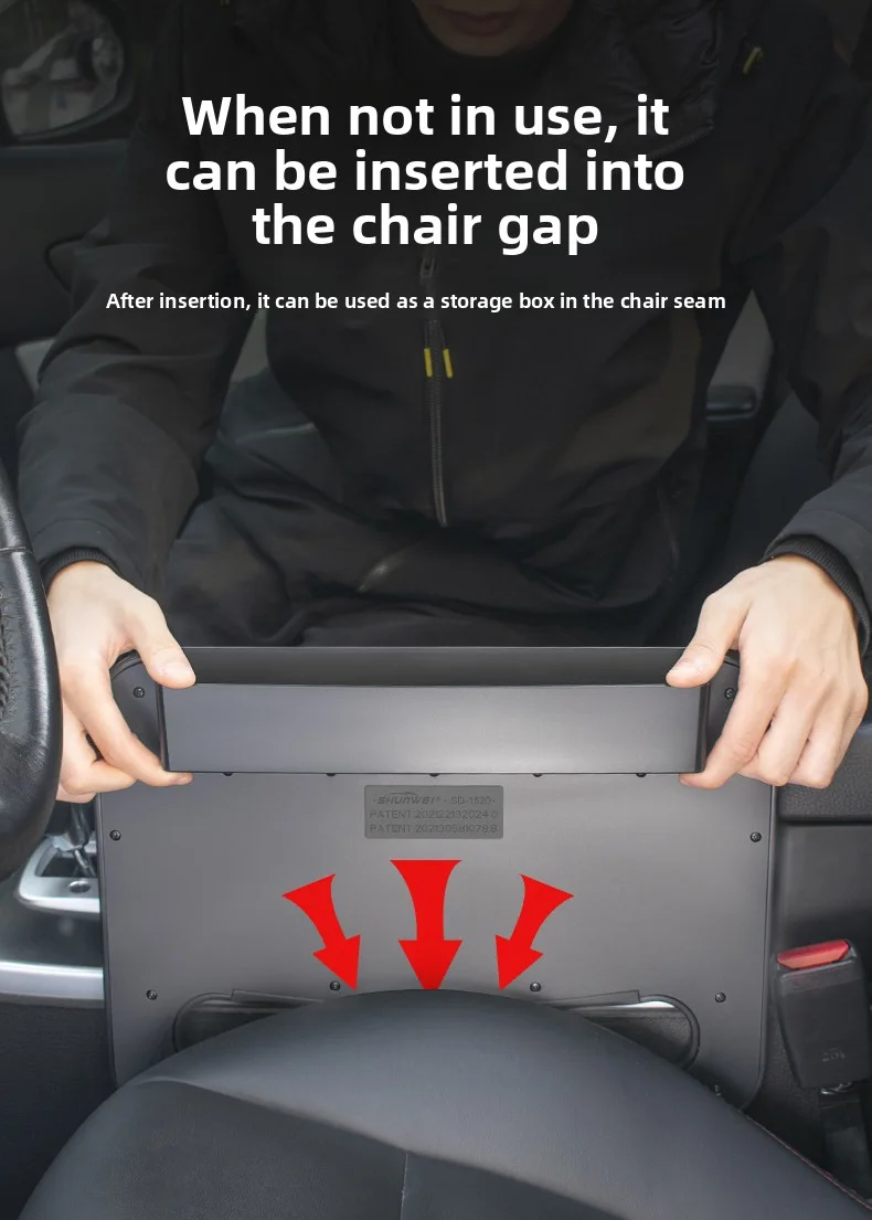 Universeller Auto-Laptop-Tisch für das Lenkrad, tragbarer Auto-Schreibtisch, Ess- und Getränkehalter, Auto-Sitzlücken-Aufbewahrung – Detail 7