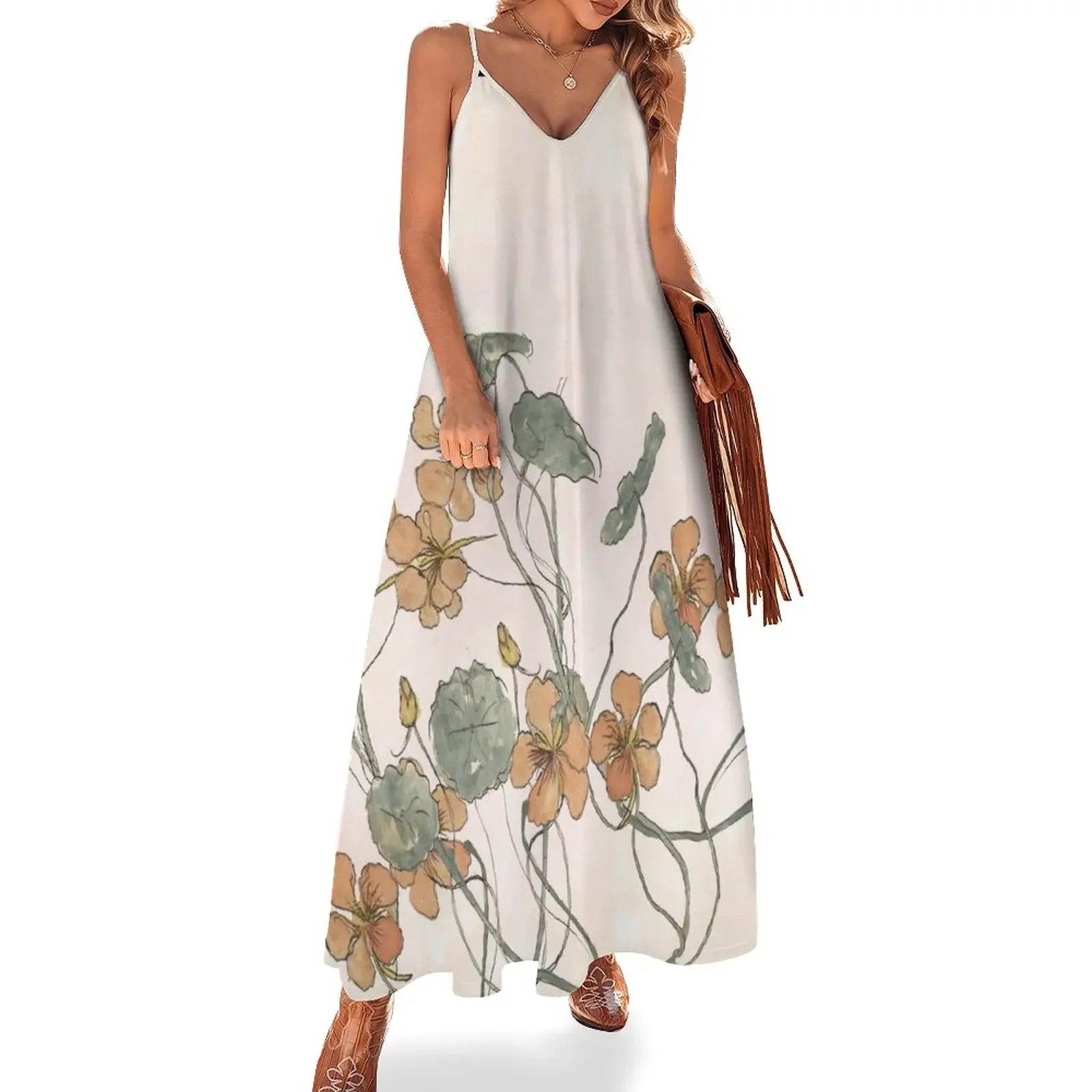 

Winding - floral watercolour Sleeveless Dress women dresses long dress women summer