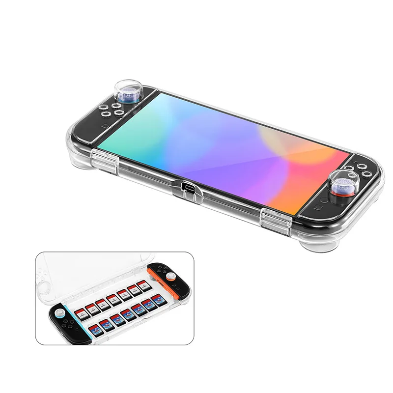 

for Switch 2 Hard Shell Storage Case with Lid Transparent Shockproof Protective Box for Switch 2 Console with Built-in Game Card