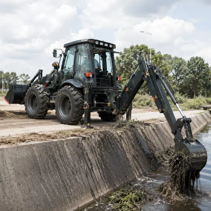 3Ton Wide Bucket Digging Boom Tractor Excavator Customized Utility Setup Stable Operation Backhoe Loader for Road Trenching