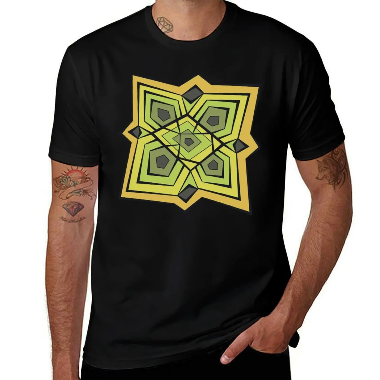 

geometric flower T-Shirt blanks summer top man clothes street wear men clothings