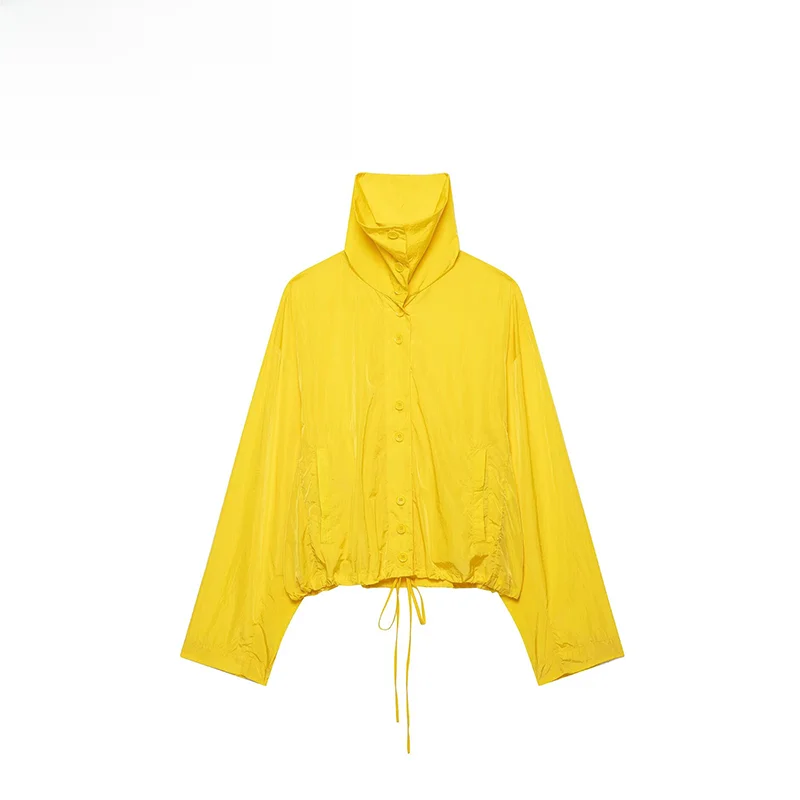 Fashionable Pilot Jacket Stand Collar Women's Polyester Standard Fit Long Sleeve Regular Length Autumn New Arrival 7030808