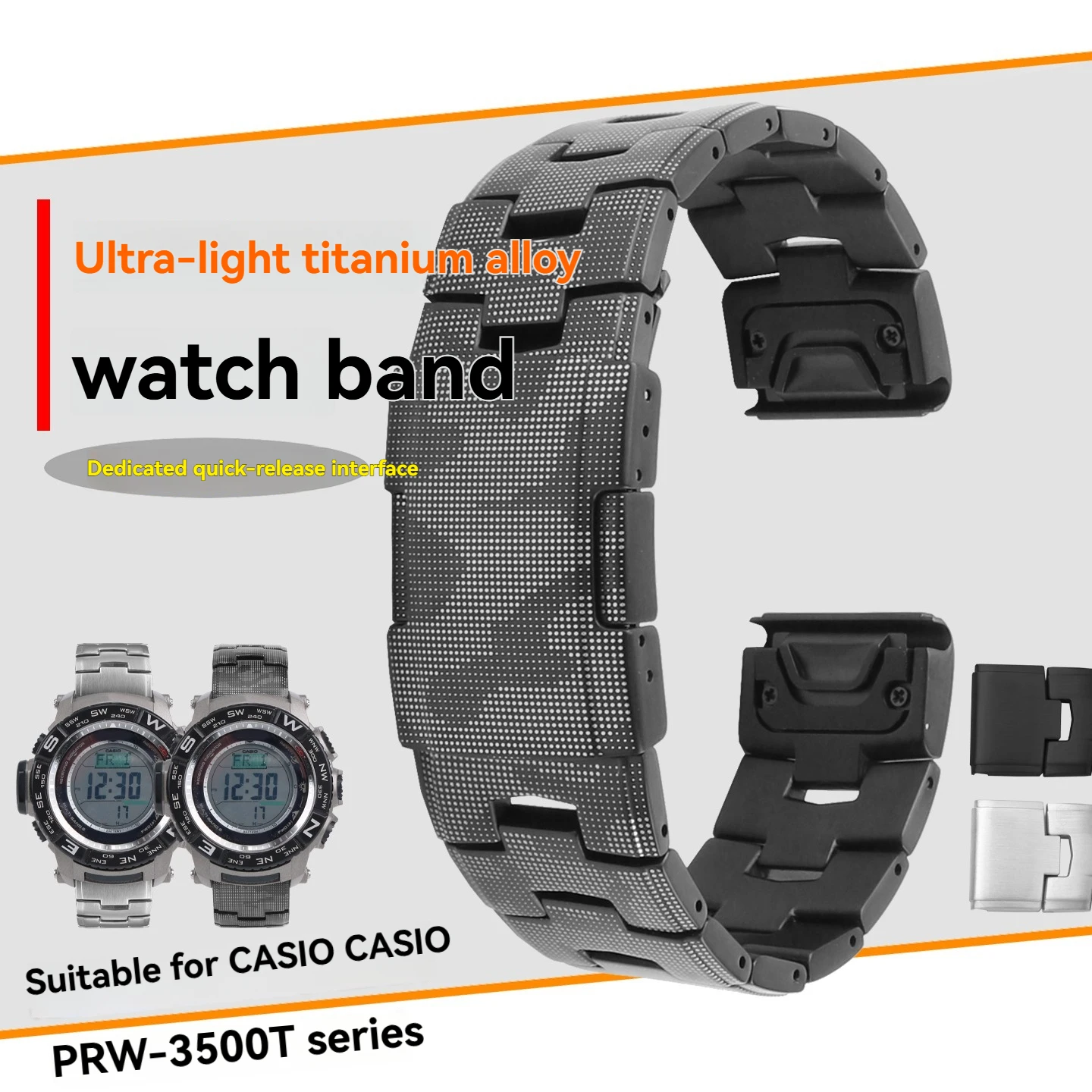Titanium Alloy Watch Band for Casio PROTREK PRW-2000T/2500/3500/5000/5100T Hiking Watch Replacement Strap Accessory