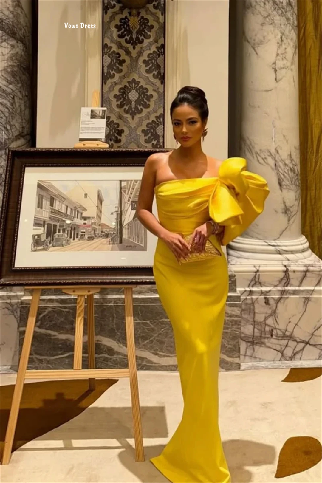 Vows robes bustier tubulaire robes de bal élégantes 2025 robe de soirée de luxe 2025 sur mesure jupe en queue de poisson manches à une épaule