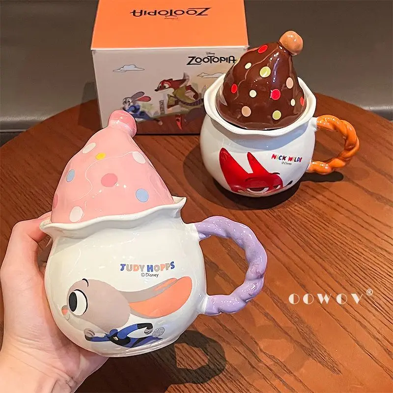 ديزني زوتوبيا جودي نيك الرسوم المتحركة لطيف ماجيك قبعة القدح السيراميك فنجان القهوة للرجال والنساء الأزواج هدية عيد الميلاد #5