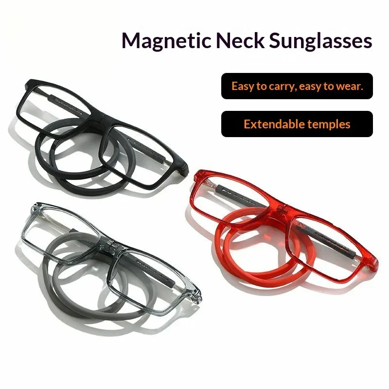 Middle-aged&Elderly Neck Magnetic Presbyopia Reading Glasses Telescopic Temple Portable Anti-lost High Definition Eye Protection