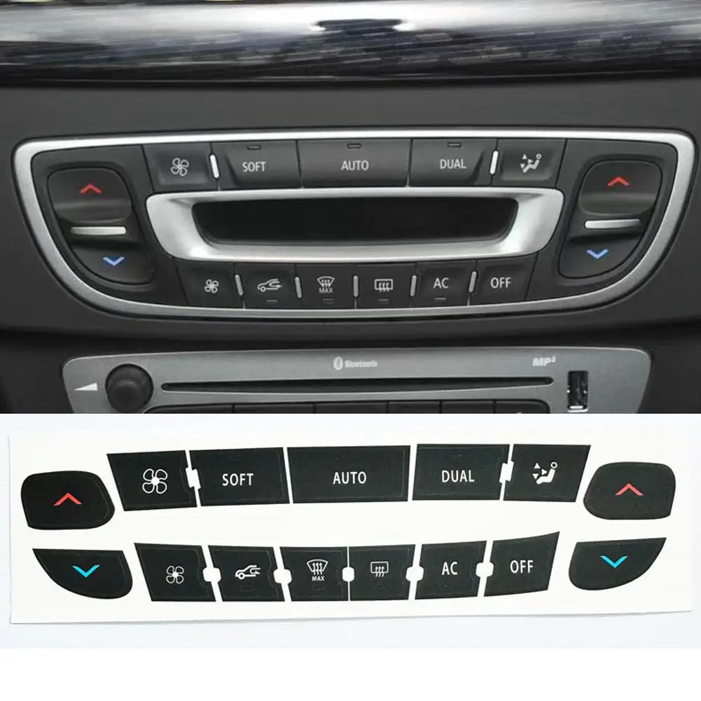 Button Repair Sticker For Renault Air Conditioning Control Panel For Renault Megane/ Master/ Scene Interior Decoration