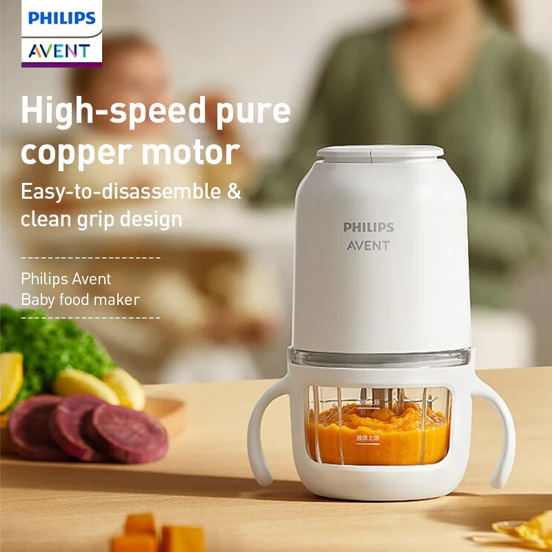 Philips Avent Baby Food Maker 150W 2 Glass Cups 2 Blades 25000RPM 316L 8-Blade Cutter Mini Food Processor view 2