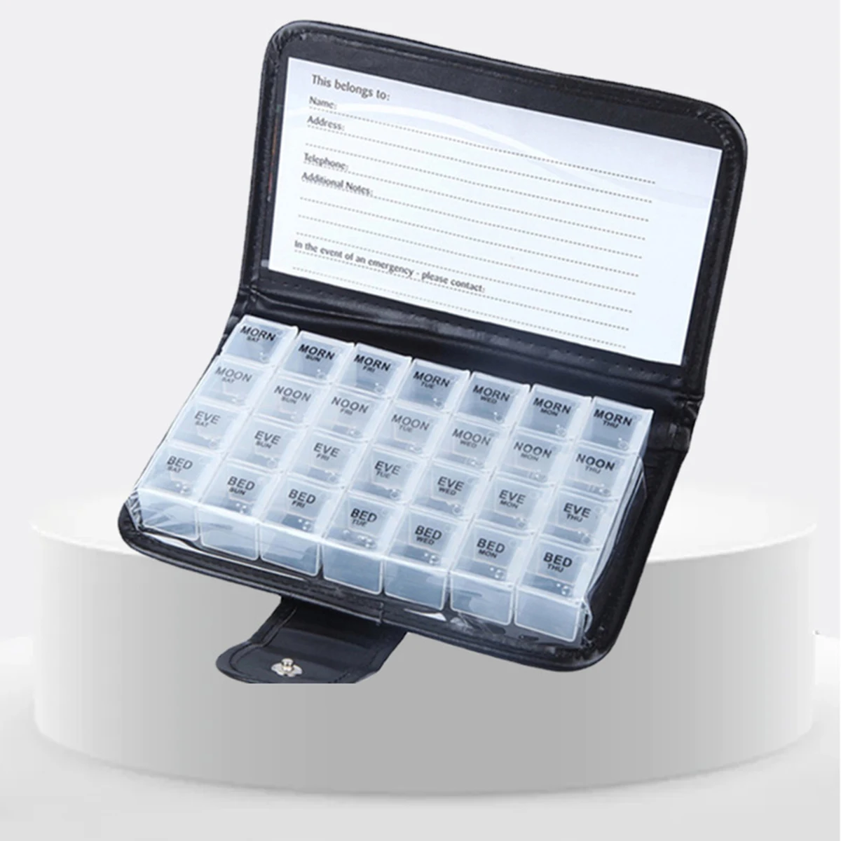 

Еженедельная коробка для таблеток, кошелек из искусственной кожи, портативный дорожный чехол для таблеток, большой 28 отделений для витаминов, рыбных масел, добавок