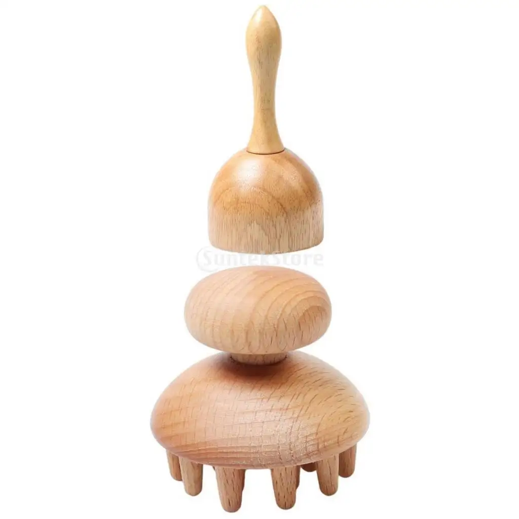 

2x Handheld Wood Massage Tools Body Sculpting Scraper Muscle Release