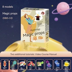 8PCS Magic Tricks Items for Kids Magic Props Det Kit Children Beginner Magical Puzzle Classic Party Stage Toys with Instruction