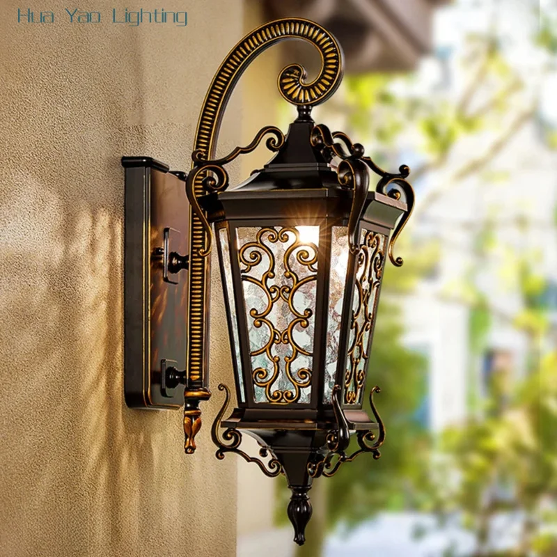 European Outdoor Wall Lights Waterproof Garden Lights Super Bright Outdoor Villa Front Door Entrance Both Side Lights Balcony Te