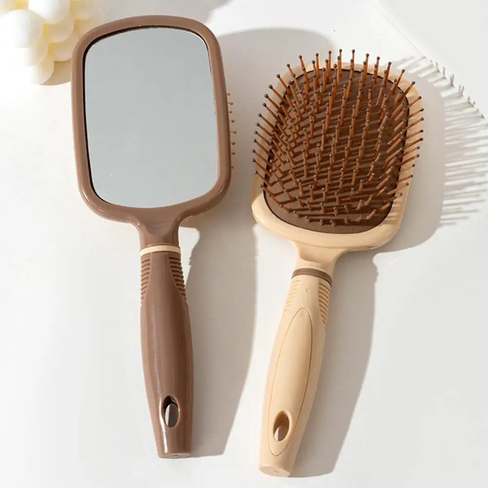 Brush Portable Hairbrush Hair Brush with Mirror Multi-functional Anti-static Scalp Massager Comb Portable Detangling for Men