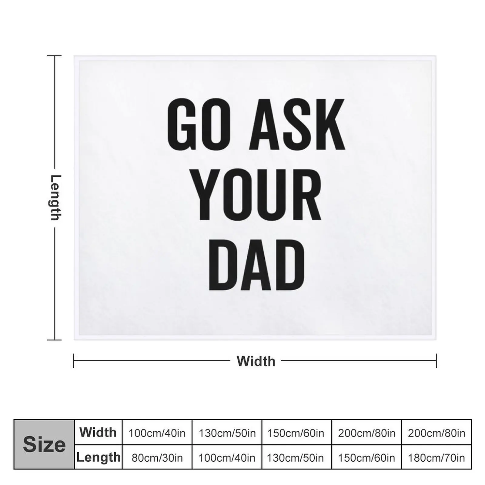 Go Ask Your Dad Throw Blanket wednesday Soft Plaid Hairys cosplay anime Blankets