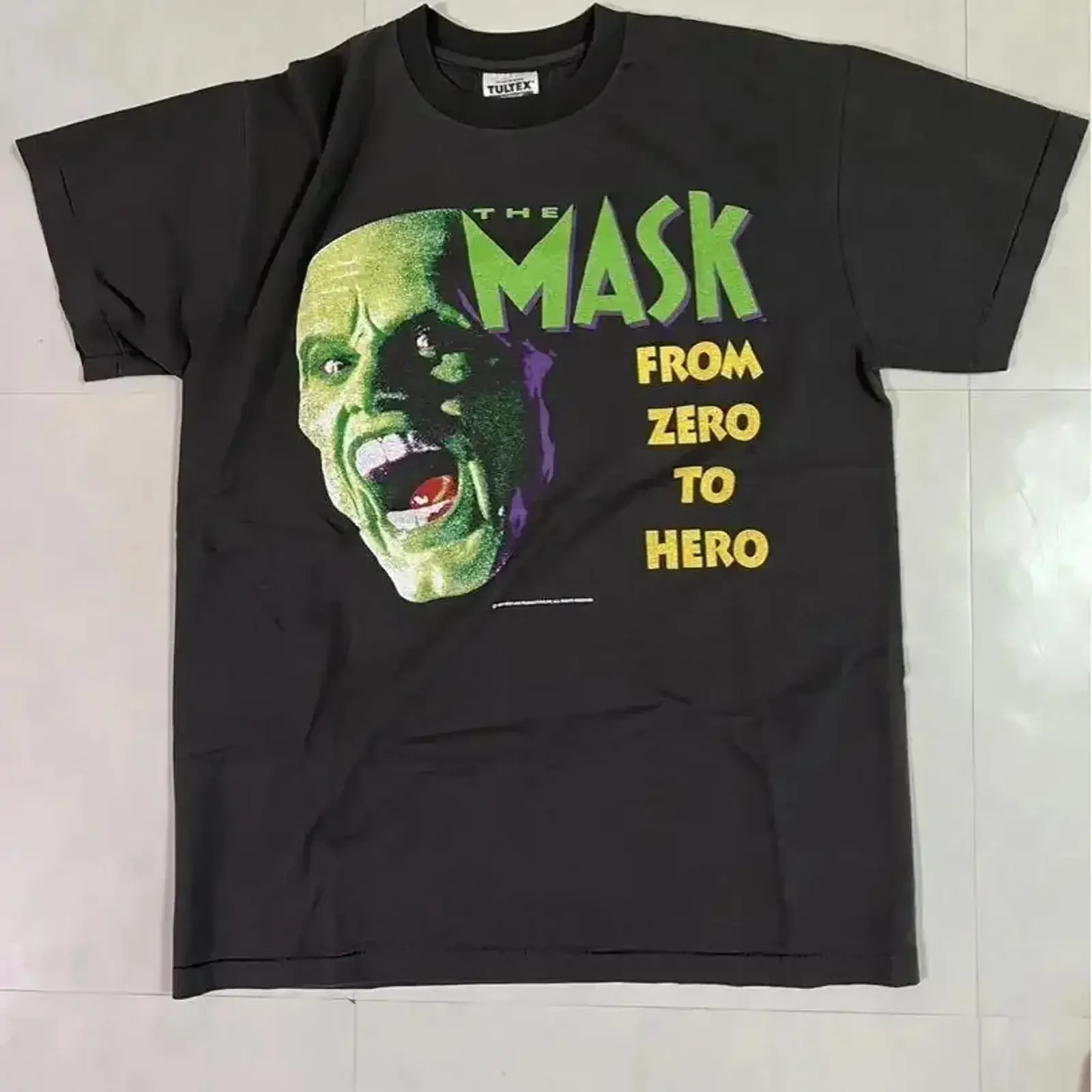 

The Mask Movie T shirt Fade vintage Washed fashion Comfortable Top For Everyday Wear Stylish Stretched streetwear vintage homme