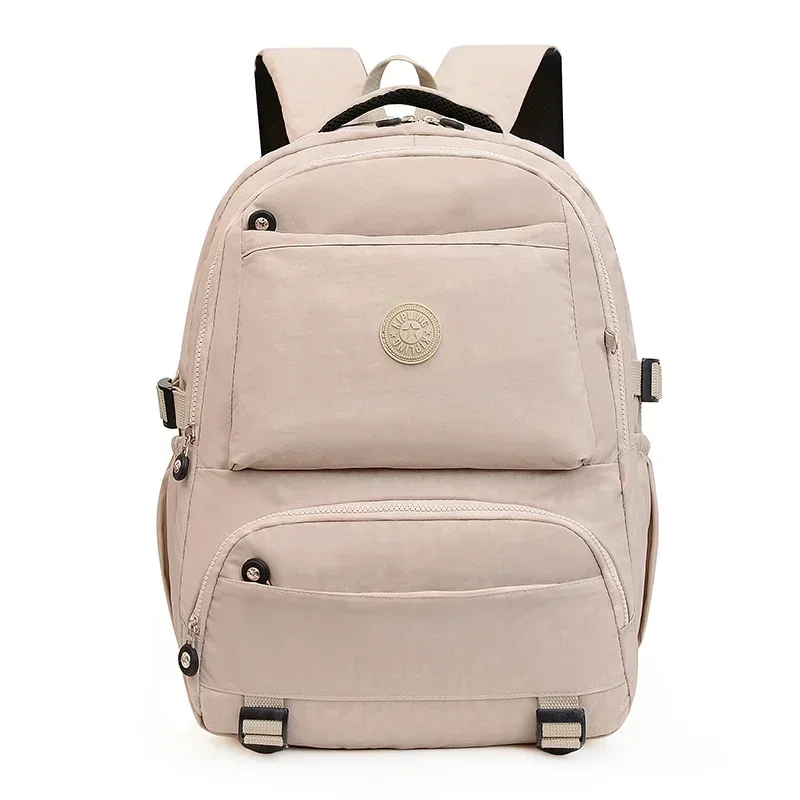 2024 Nylon Solid Color Zipper High Quality Backpack Air Cushion Belt Casual Backpack Soft Handle Soft Back Designer Handbag