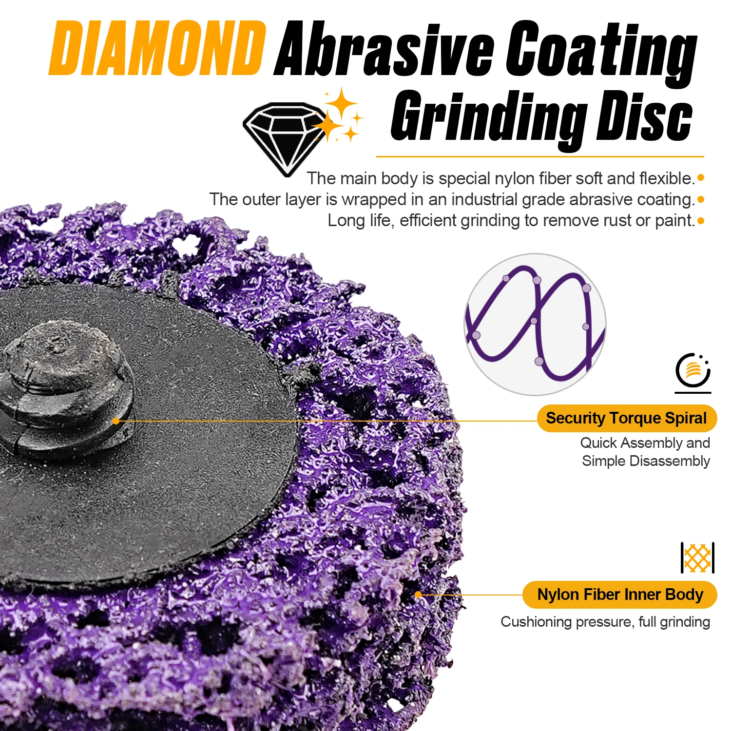 SI FANG 10PCS Rust Remover Abrasive Wheel Discs 50mm Angle Grinding Polishing Strip Discs for Metal Workpiece Surface Treatment