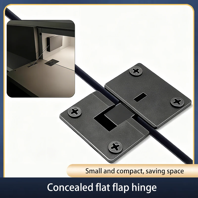 SSOUIM 90 Degree Hidden Hinge For Flip Down Door With Square Base Plate Cabinet Cup Hinge For Table Top Installation