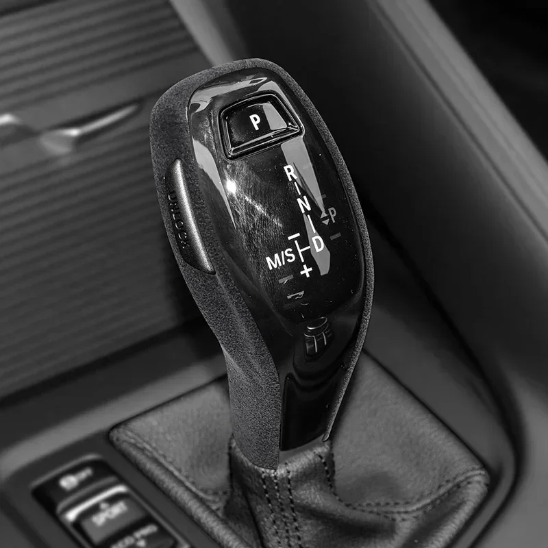 

Super Suede Car Gear shift Lever Stick Knob Hardshell Gears Protective Cover For BMW X1 F48 U11 X2 F39 2020 2021 2022 2023 2024