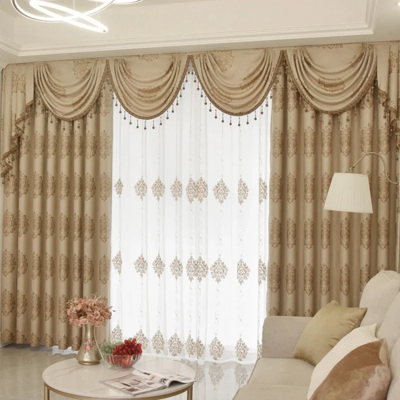 European Style Minimalist Luxury Curtains for Living Room Bedroom Dining Room Palace Luxury Customized Blackout Curtains Window