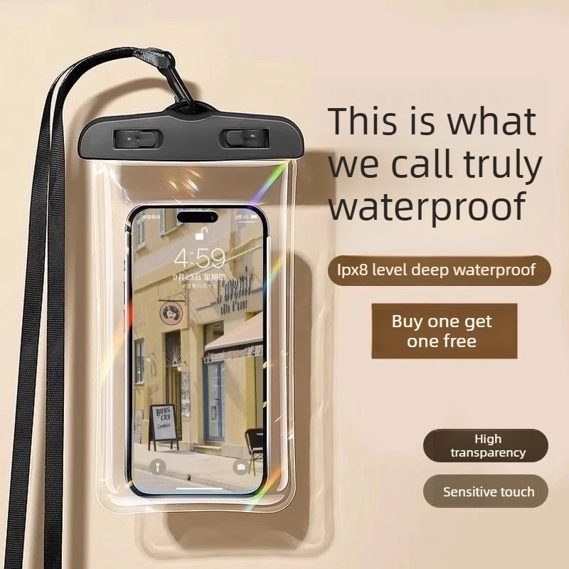 Waterproof Phone Pouch Touchscreen Compatible for Swimming Diving Delivery Rider Sealed Bag Photography