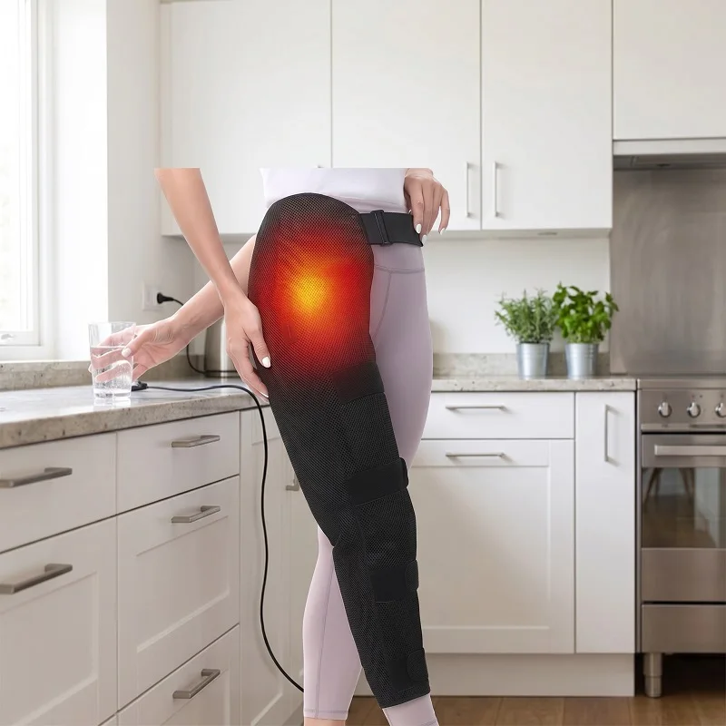 Heating Massage Long Leg Brace 3 Vibration Massage Leg Warmer Electric Heated Support for Hip Thigh Knee Calf Pain Relief