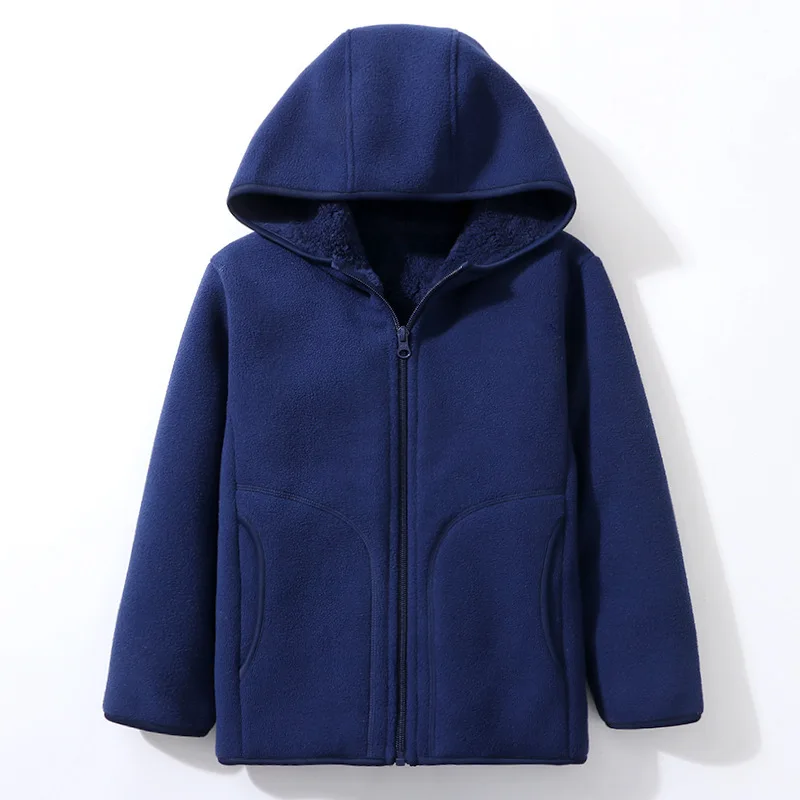 Children Plush Velvet Jackets Kids Fleece Warm Coats Boys Girls Winter Hooded Padded Outerwear New Teenager Autumn Clothes 6