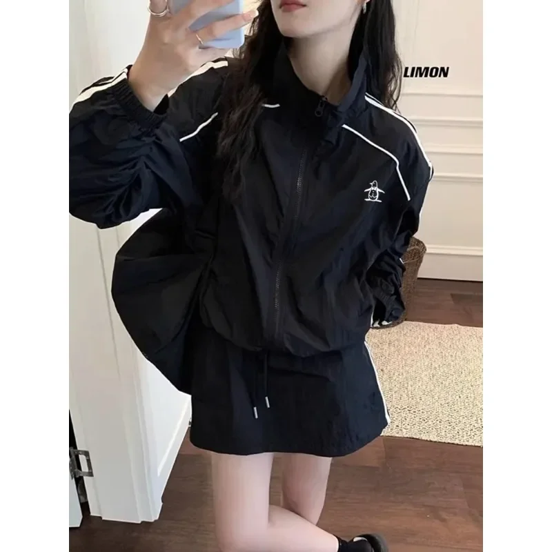 Korean Authentic Golf Suits Women Golf Wear 2026 Summer New Two Piece Set Sunscreen Coat + Golf Skirt Women Golf Clothes