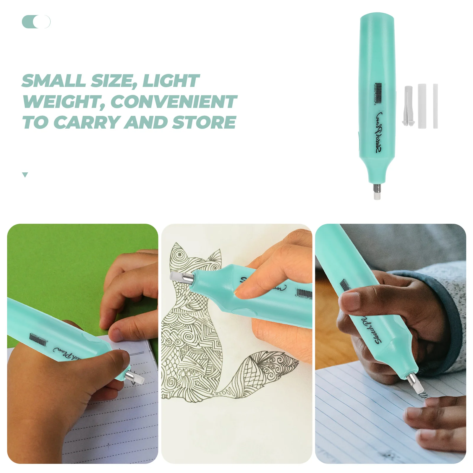 

Premium Electric Eraser Kit Students Stationery Practical Easy to Use Pencil Erasers Electric Eraser Pencil Erasers