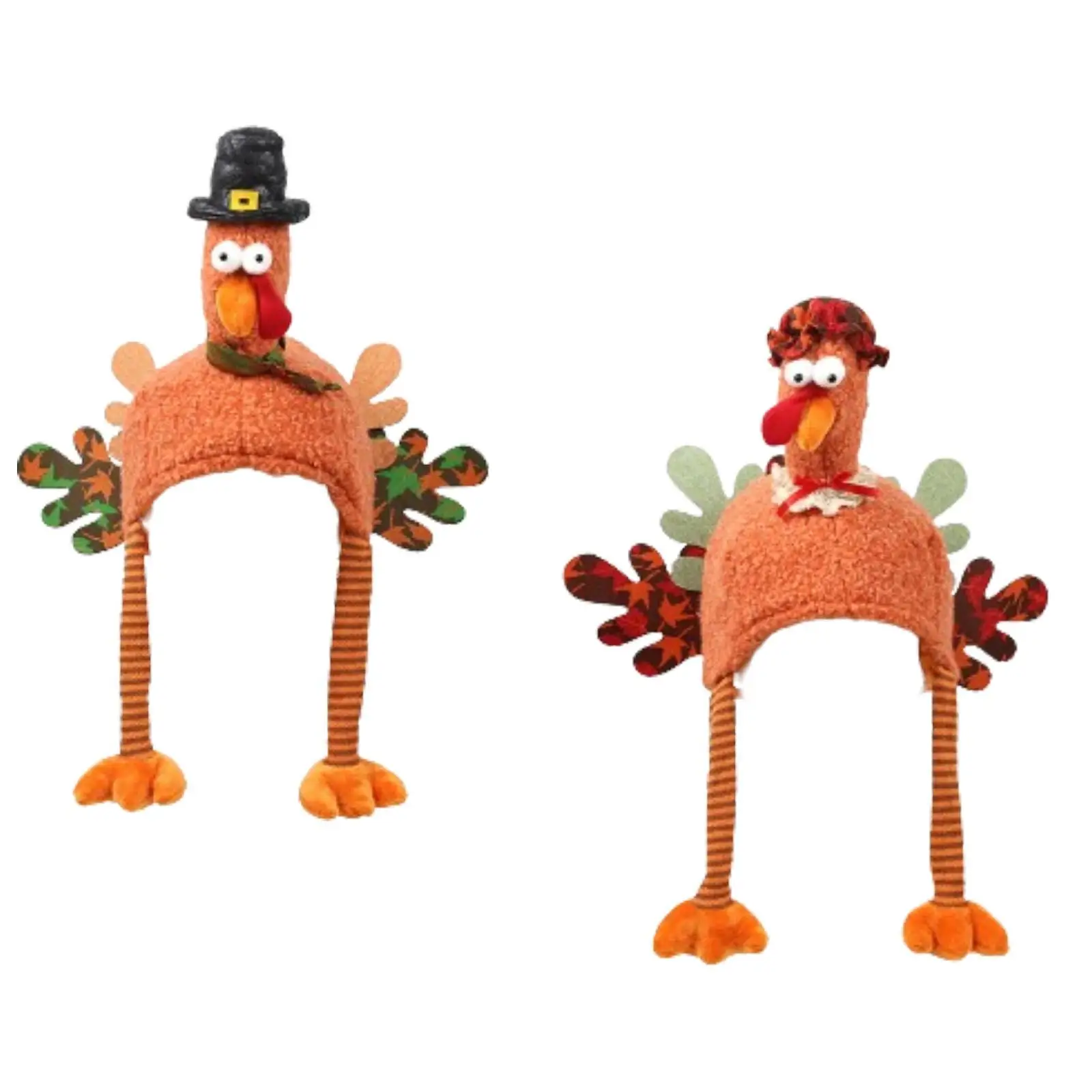 Thanksgiving Türkei Hut Kopfbedeckung Kappe handgemachte Kopfbedeckung weiche Ornament Kostüm Cosplay Kostüm für Männer Urlaub Party Herbst