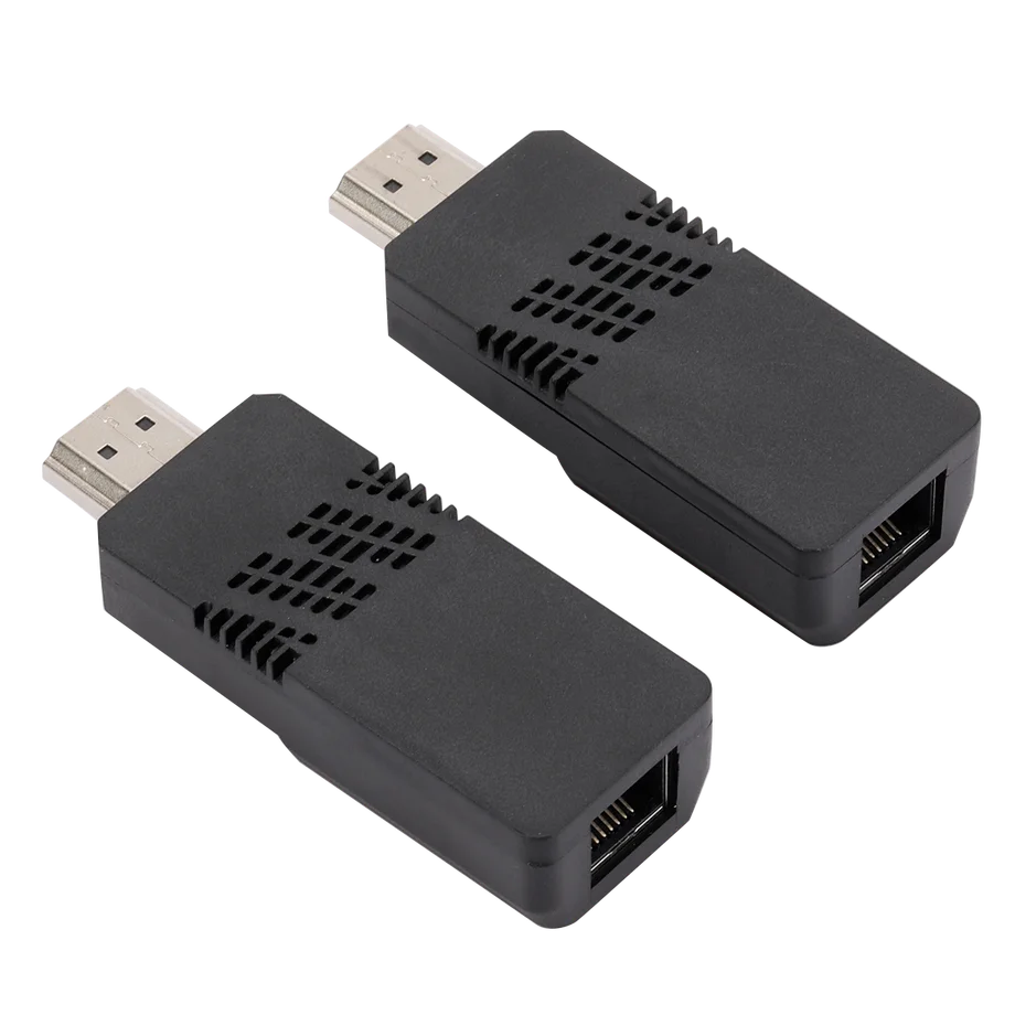 O repetidor compatível do extensor de 60m hdmi 1080p hdmi-compatível ao adaptador rj45 estende sobre o único cabo do gato 5e/6 para o dvd do hdtv do pc