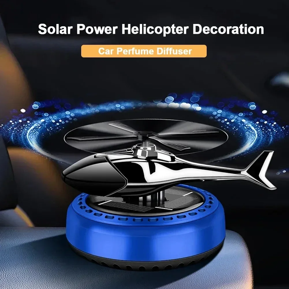 Helicopter Propeller Solar Air Freshener - Styling Car Interior Decor Aromatherapy Diffuser with Rotary Perfume, Solar Powered