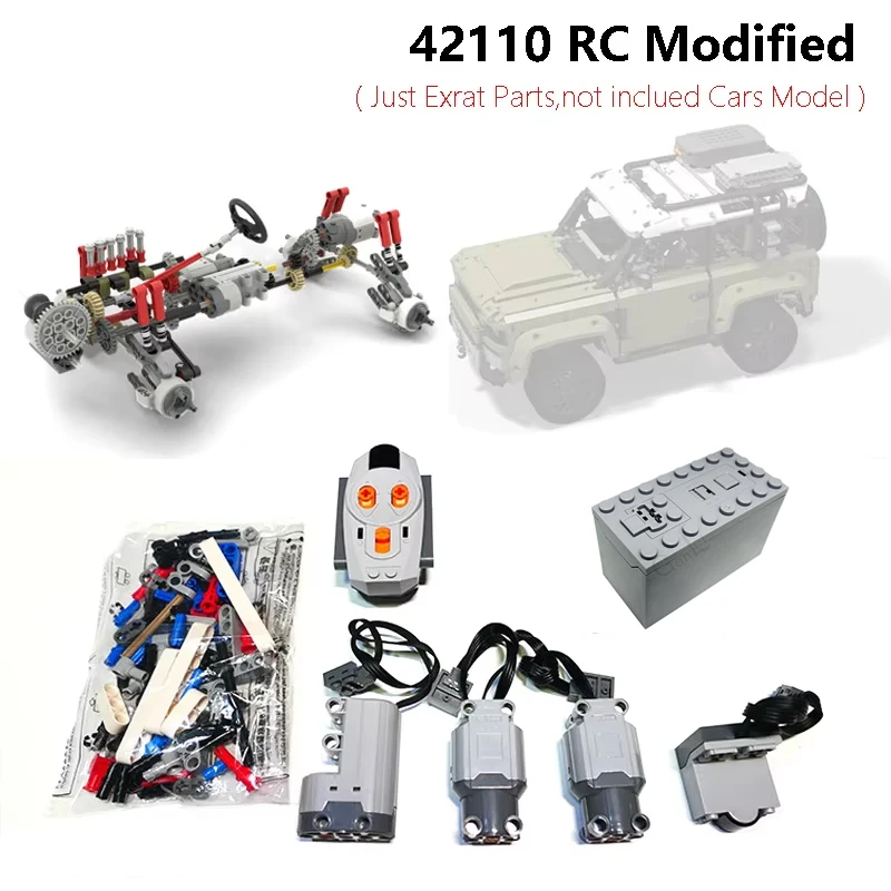 MOC Customed Technical RC Control Motor Set Modification Building Blocks Kit for Land 42110 Defenders Rover SUV DIY Bricks Toy