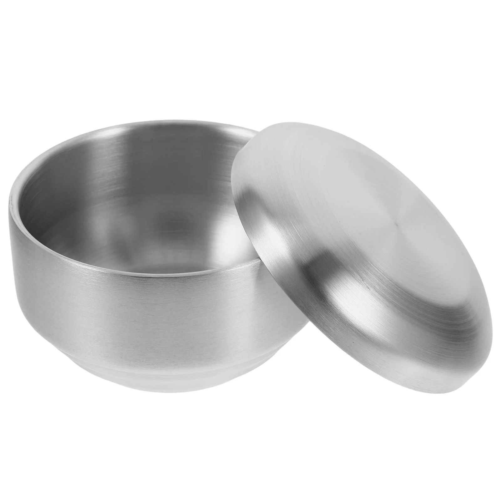 Roestvrijstalen kom voor mannen Metalen scheerbeker met deksel Duurzame zeepbakje Herbruikbare scheerschuim Kom Huishoudelijk scheergereedschap