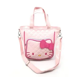 Sanrio Hello Kitty Bag Kids Cartoon PU Bright Surface Handbag Pink Birthday Gift Crossbody Bag Girls Fashion Makeup Backpacks