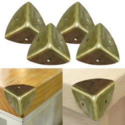 4pcs Metal Corner Angle Brace Protector Vintage Jewelry Box Trunk Decorative Corner Protectors Wooden Case Edge Corner Protector