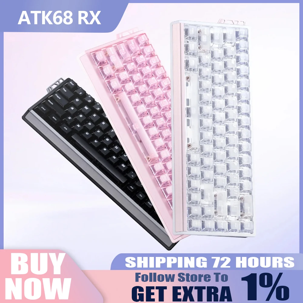 

ATK68 RX Магнитный переключатель Проводная механическая клавиатура 8000 Гц RT0.005 мм 0,08 мс Низкая задержка Киберспортивные игровые клавиатуры Аксессуары для ПК Подарок