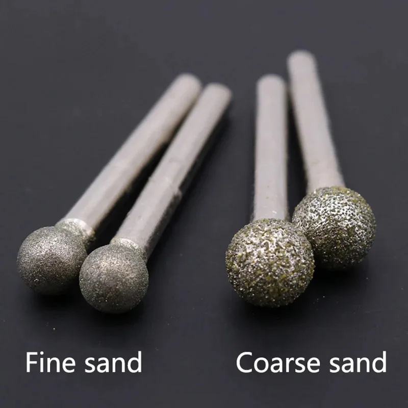 6-50mm Electroplated Diamond Ball Head 6/8mm Shank Coarse Fine Grit Grinding Polishing Engraving Bit for Dremel Rotary Tools