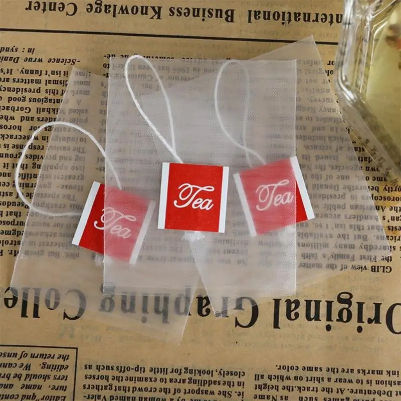 Juego 100 bolsitas té papel con filtro E06B, bolsas té vacías, regalo para hogar, bolsas filtro té filtro