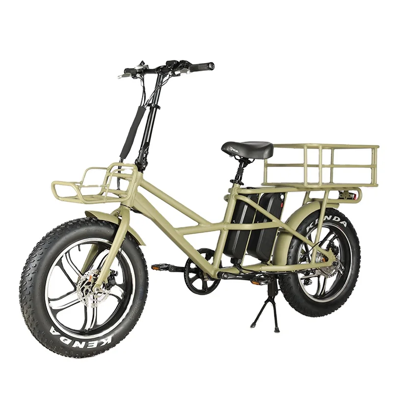 Hete verkoop hoge kwaliteit dubbele 48v 13ah batterijen 20 inch wiel dikke band stad levering elektrische fiets voor lading