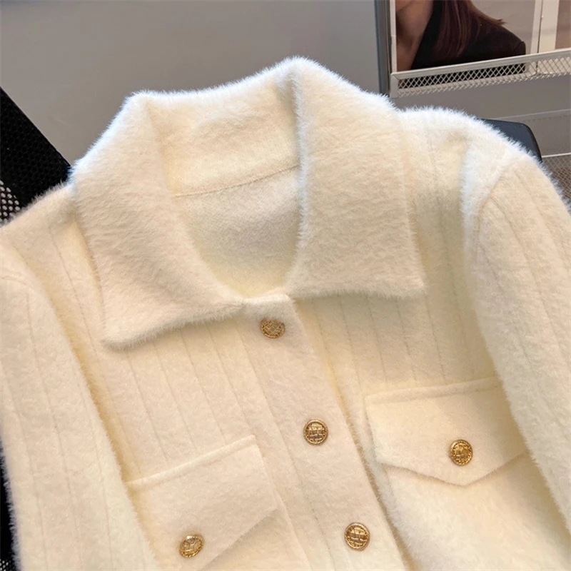 ขนแกะแอปริคอทของผู้หญิงประกบ ​ ​ แจ็คเก็ตผ้าฝ้ายปกแฟชั่นStreetwearเกาหลีสไตล์วิทยาลัยฤดูหนาวใหม่Warm Bread Jacket