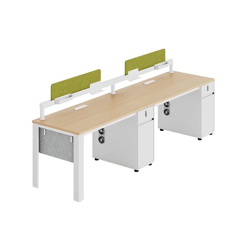 Factory Wholesale Office Two Person Workstation Workspace Solution Desk Combination Staff Desk and Chair for Office Commercial