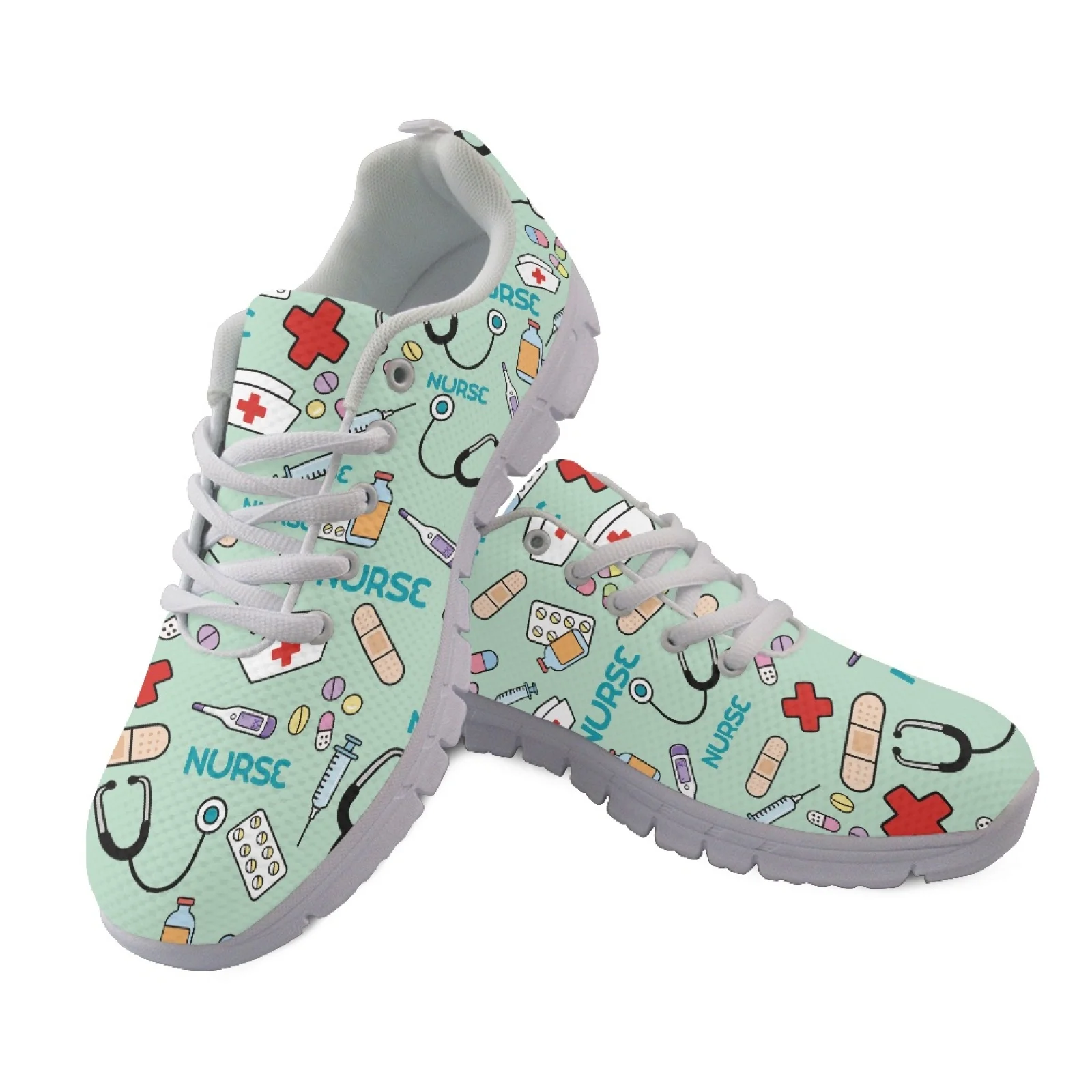 Coloranimal Nurse Medical Lightweight Athletic Trainers Women Running Shoes Tennis Shoes for Mens Womens