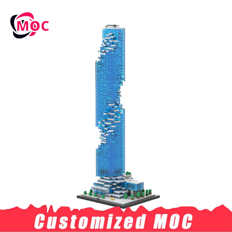 

1865 шт. набор MOC Bangkok Skyscraper, модель здания, масштаб 1:800, собранные строительные блоки, игрушка на день рождения