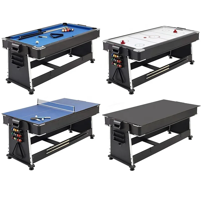 Pool Table Air Hockey Table 4-in-1 Multi-Purpose Game Table 7ft (7.5m) with Dining  Swivel