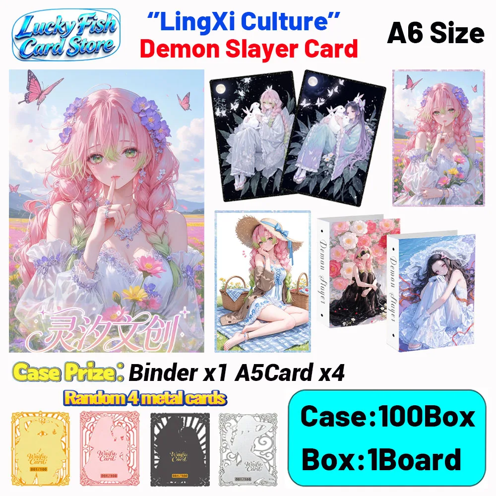 

Wholesale 2026 New LingXi Creative Studio Demon Slayer Cards A6 Size Boards Anime Collectibles Character Fan Gifts