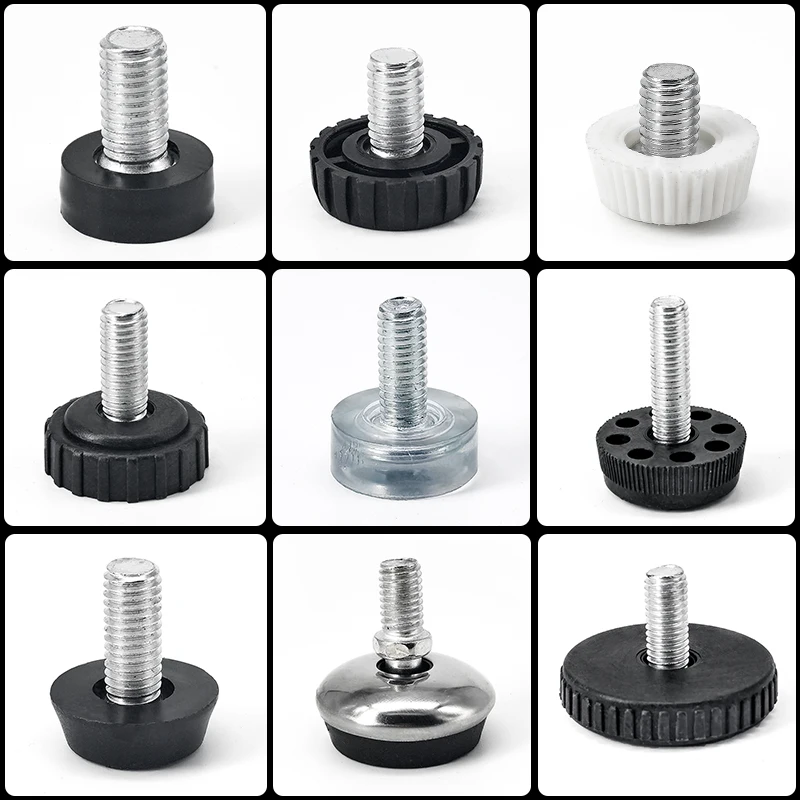 1-10pcs M8 M10 Height Adjustable Furniture Leg Mat Anti-Slip Table Cabinet Leg Pad Screw-in Base Sofa Chair Feet Floor Protector