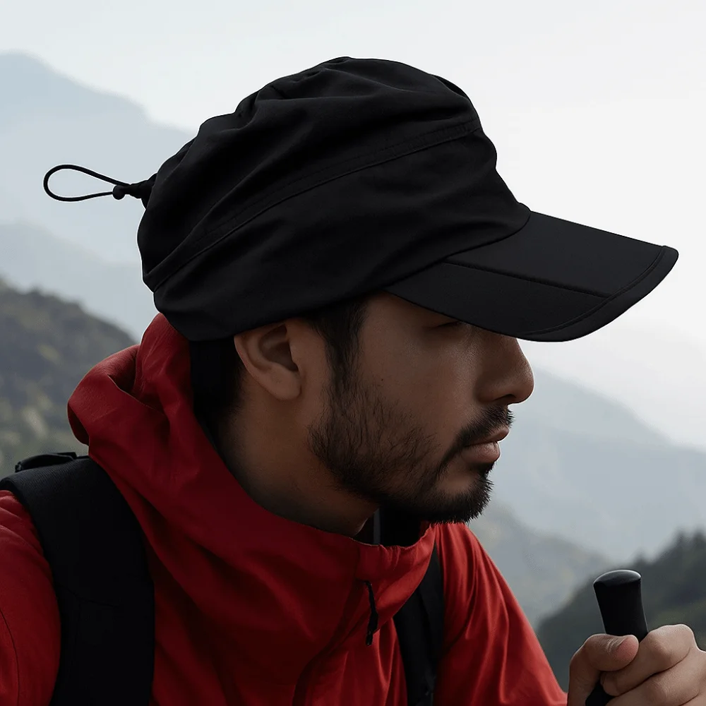 

Polyester Sunproof Empty Top Hat Adjustable Foldable Outdoor Quick Drying Hat Waterproof Solid Color Sports Men's Cap Holiday